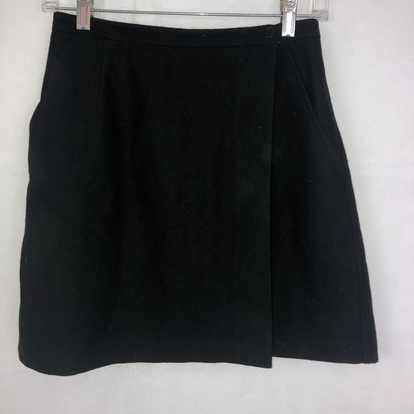 The Limited Dresses & Skirts - The Limited Black Wool Wrap Skirt Size 4